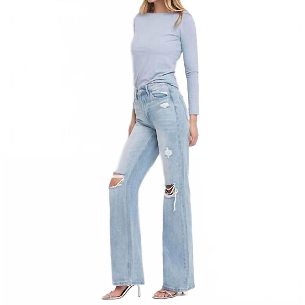 NEW VERVET BY FLYING MONKEY women's 90's vintage flare jeans in light blue - Picture 3 of 3